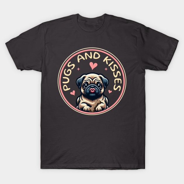 Pugs and Kisses T-Shirt by Blended Designs